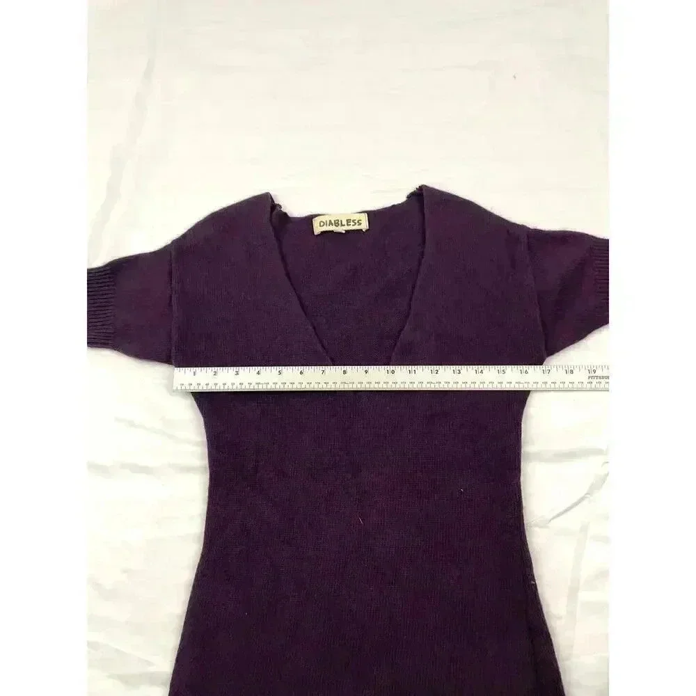 Diabless‎ Plum Purple Soft Sweater Top Small Short Sleeve